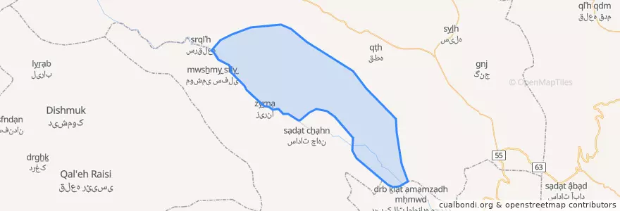 Mapa de ubicacion de بخش رودشت.