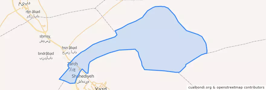 Mapa de ubicacion de بخش زارچ.