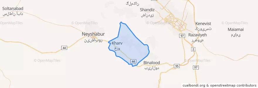 Mapa de ubicacion de بخش مرکزی شهرستان زبرخان.