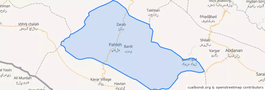 Mapa de ubicacion de بخش زرین آباد.