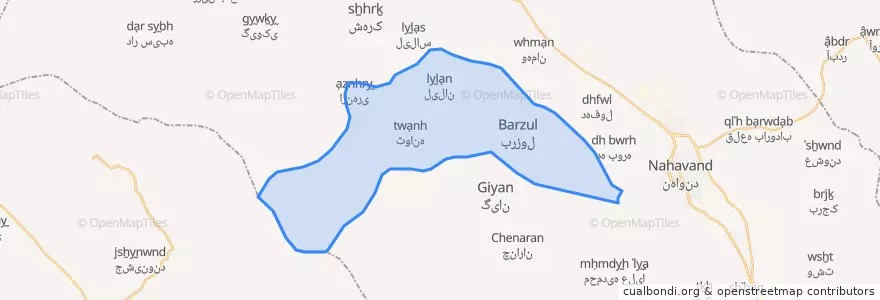 Mapa de ubicacion de بخش زرین دشت.