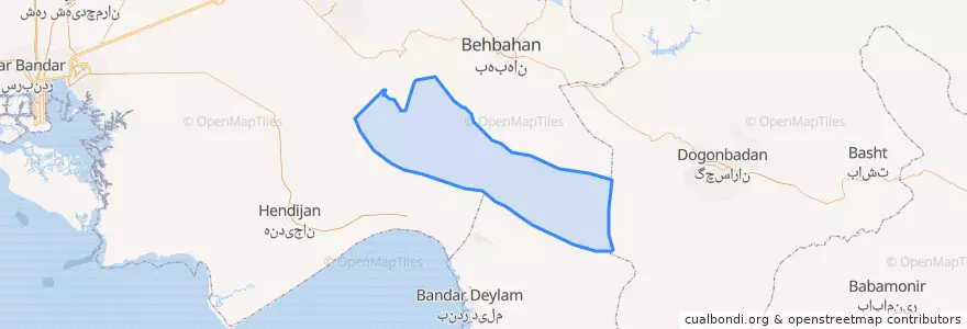 Mapa de ubicacion de بخش زیدون.