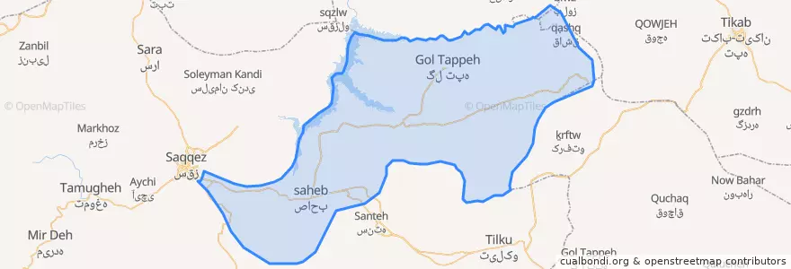 Mapa de ubicacion de بخش زیویه.