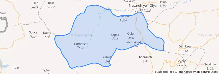Mapa de ubicacion de بخش سارال.