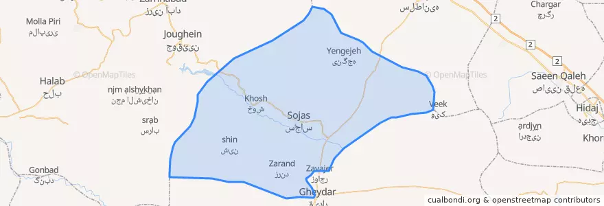 Mapa de ubicacion de بخش سجاس رود.