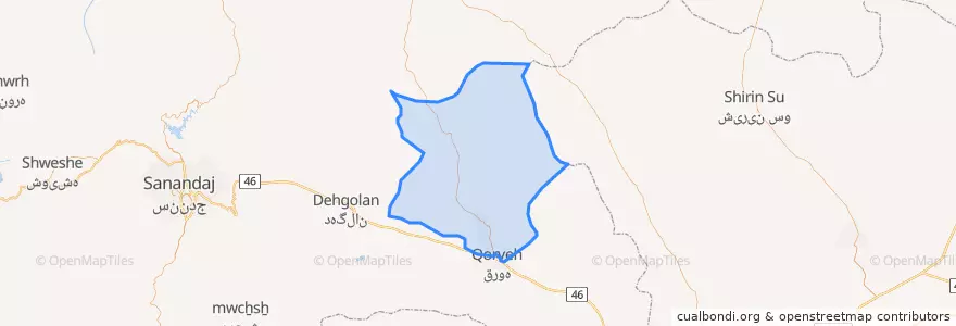 Mapa de ubicacion de بخش سریش آباد.