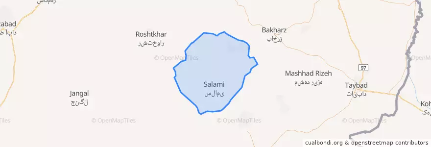 Mapa de ubicacion de بخش سلامی.