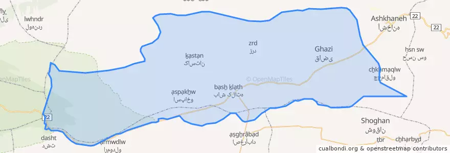 Mapa de ubicacion de بخش سملقان.