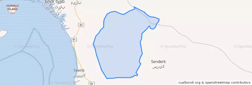 Mapa de ubicacion de بخش سندرک.