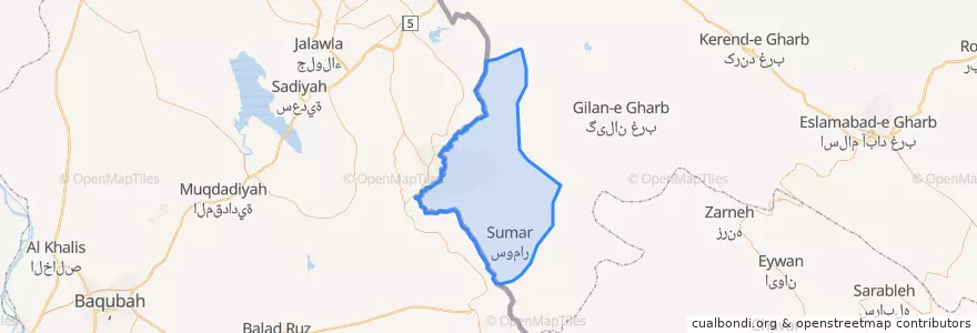 Mapa de ubicacion de بخش سومار.
