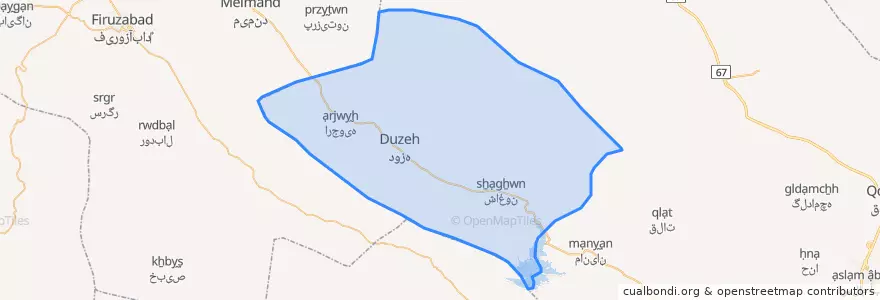 Mapa de ubicacion de بخش سیمکان.