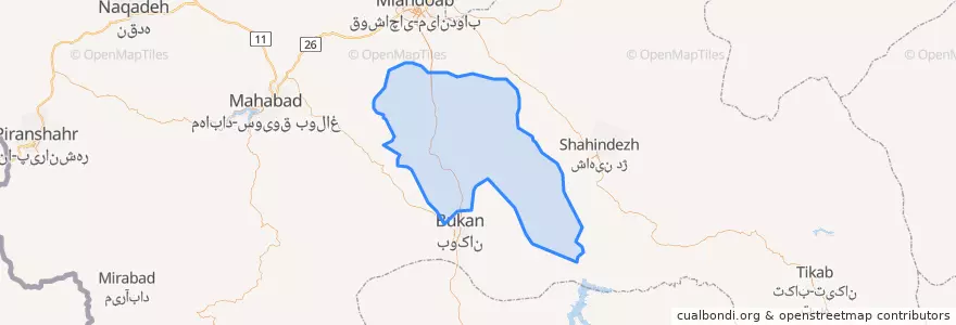 Mapa de ubicacion de بخش سیمینه.
