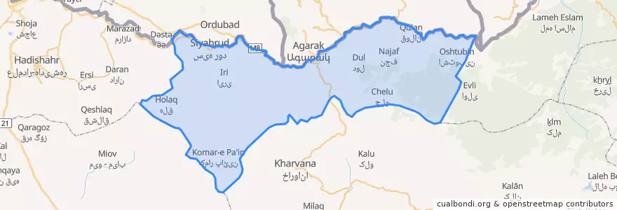 Mapa de ubicacion de بخش سیه رود.