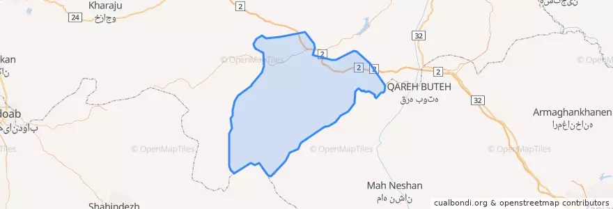 Mapa de ubicacion de بخش شادیان.