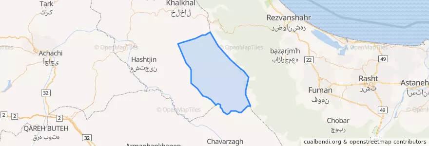 Mapa de ubicacion de بخش شاهرود.