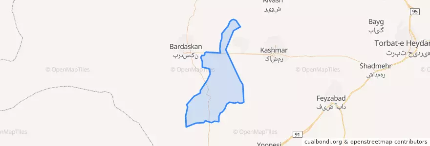 Mapa de ubicacion de بخش ششطراز.