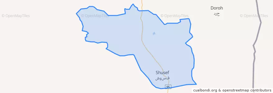 Mapa de ubicacion de بخش شوسف.