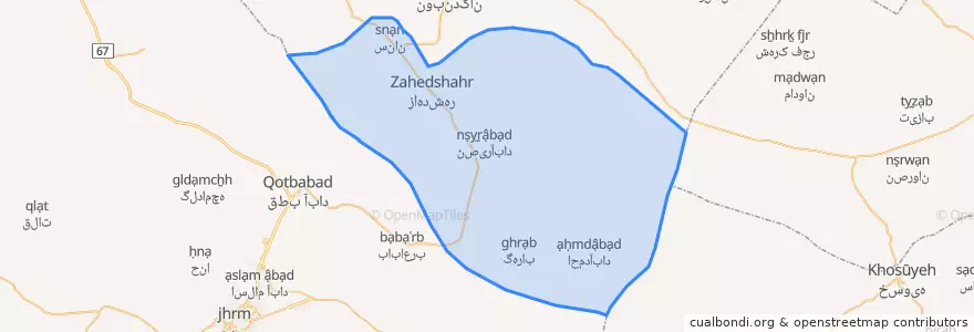 Mapa de ubicacion de بخش شیبکوه.
