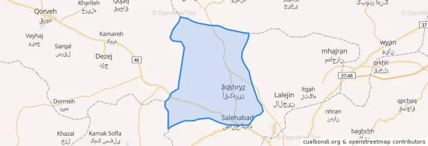 Mapa de ubicacion de بخش صالح آباد.
