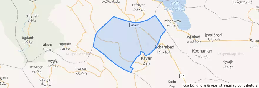 Mapa de ubicacion de بخش طسوج.