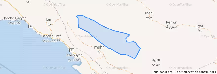 Mapa de ubicacion de بخش علامرودشت.