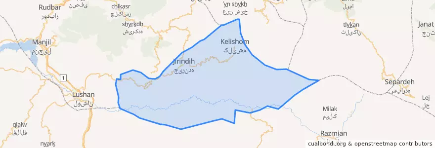Mapa de ubicacion de بخش عمارلو.