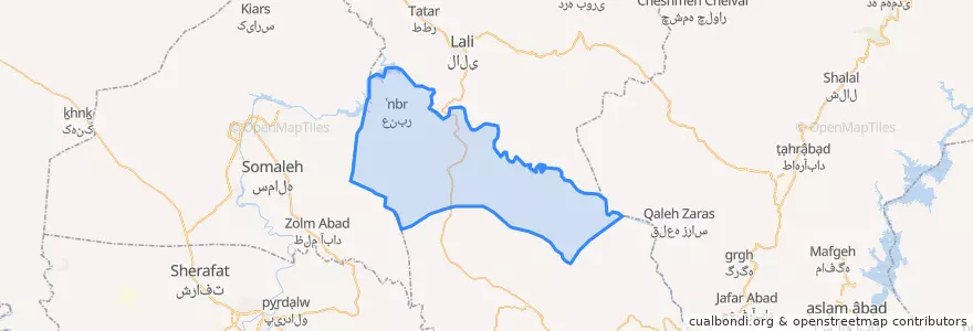Mapa de ubicacion de بخش عنبر.