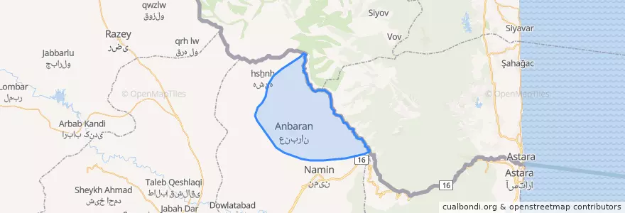 Mapa de ubicacion de بخش عنبران.