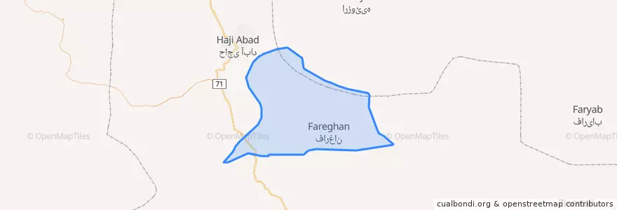 Mapa de ubicacion de بخش فارغان.