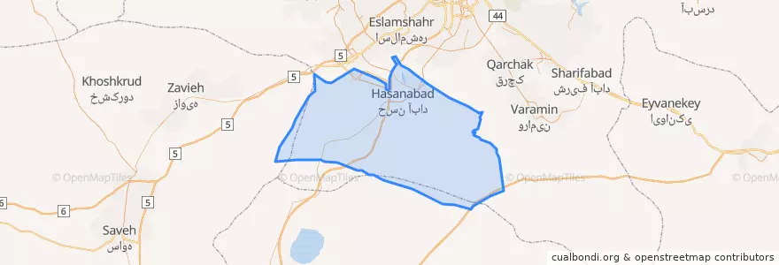 Mapa de ubicacion de بخش فشاپویه.