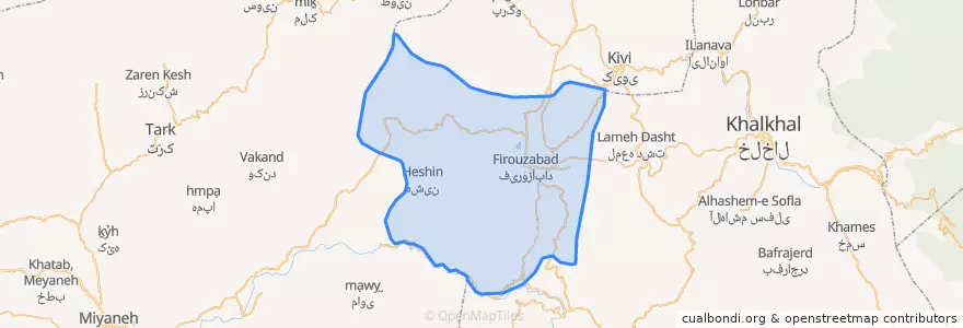 Mapa de ubicacion de بخش فیروز.