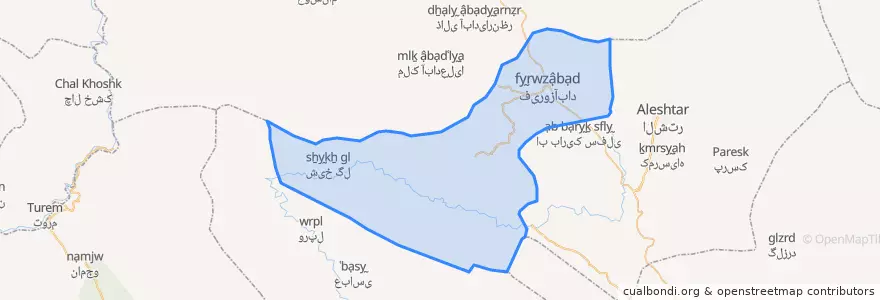 Mapa de ubicacion de بخش فیروزآباد.