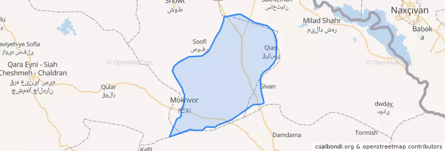 Mapa de ubicacion de بخش قره قویون.