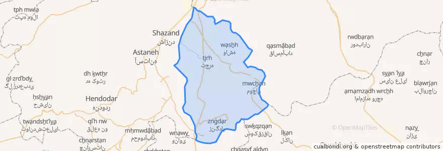Mapa de ubicacion de بخش قره کهریز.