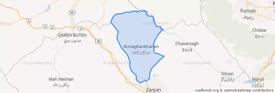 Mapa de ubicacion de بخش قره پشتلو.