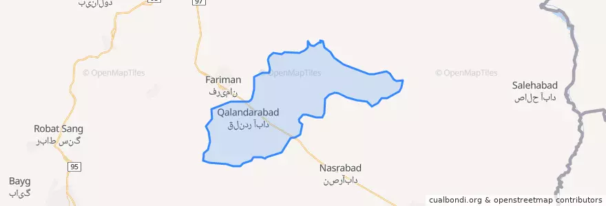 Mapa de ubicacion de بخش قلندرآباد.