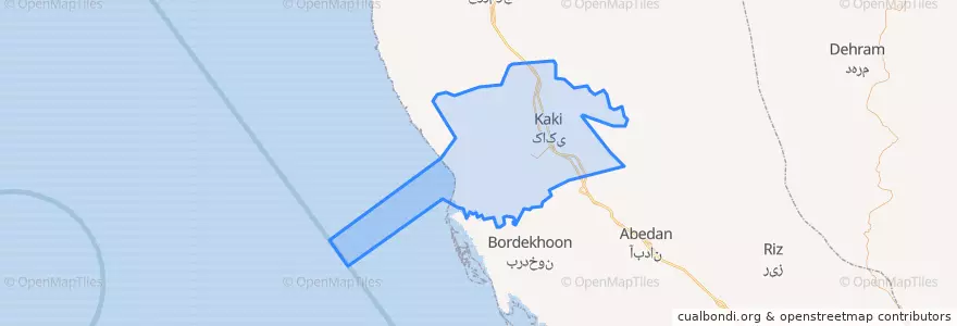 Mapa de ubicacion de بخش کاکی.