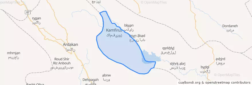 Mapa de ubicacion de بخش کامفیروز.