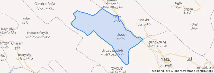 Mapa de ubicacion de بخش کبگیان.