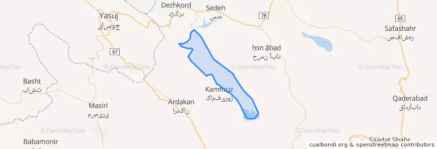 Mapa de ubicacion de بخش کامفیروز شمالی.
