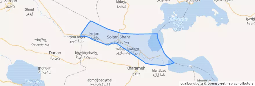 Mapa de ubicacion de بخش کربال.