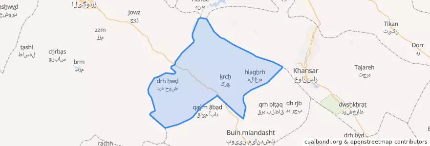 Mapa de ubicacion de بخش کرچمبو.