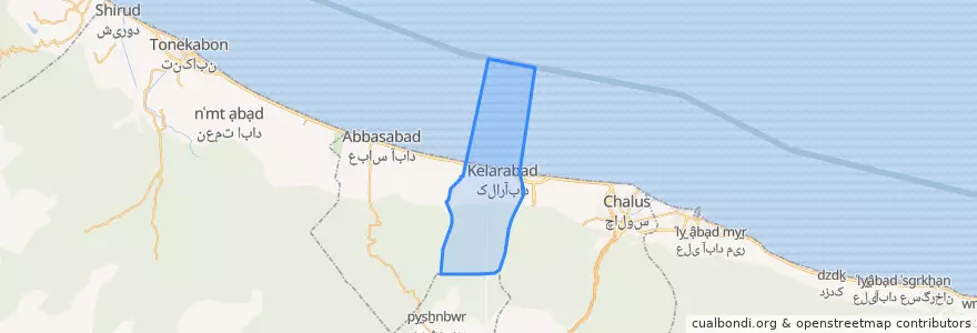 Mapa de ubicacion de بخش کلار.