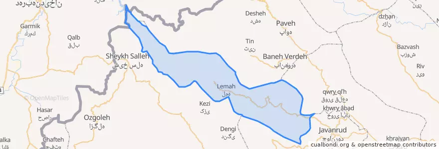 Mapa de ubicacion de بخش کلاشی.