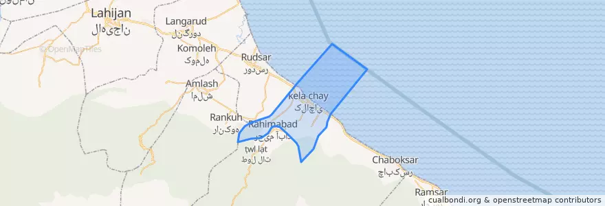 Mapa de ubicacion de بخش کلاچای.