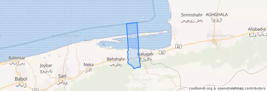 Mapa de ubicacion de بخش کلباد.