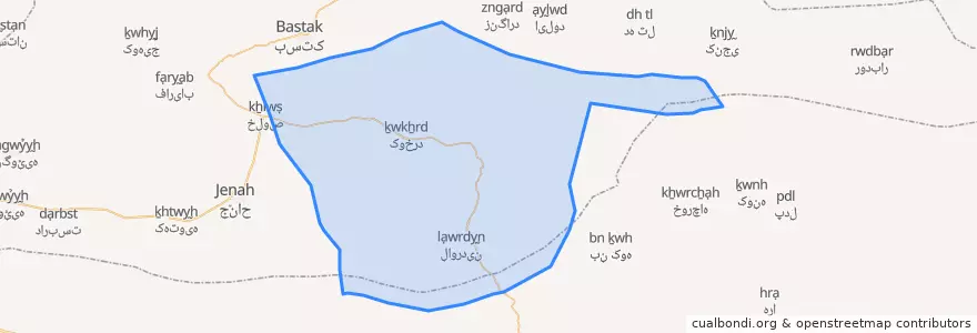 Mapa de ubicacion de بخش کوخردهرنگ.