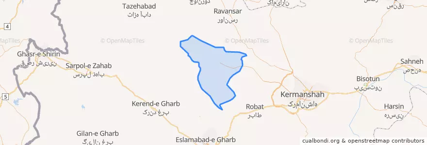 Mapa de ubicacion de بخش کوزران.