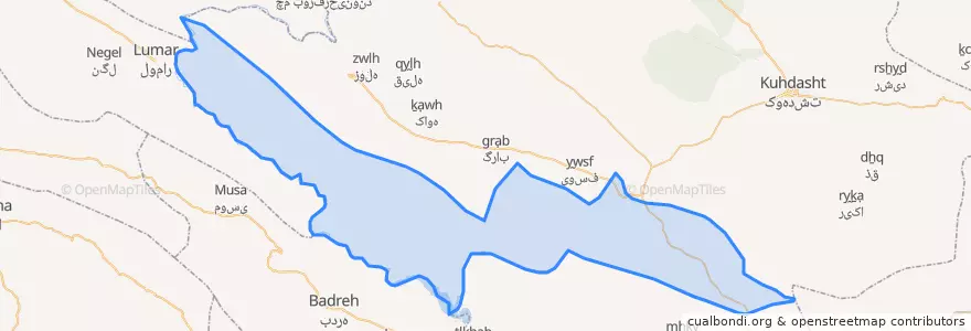 Mapa de ubicacion de بخش کوهنانی.