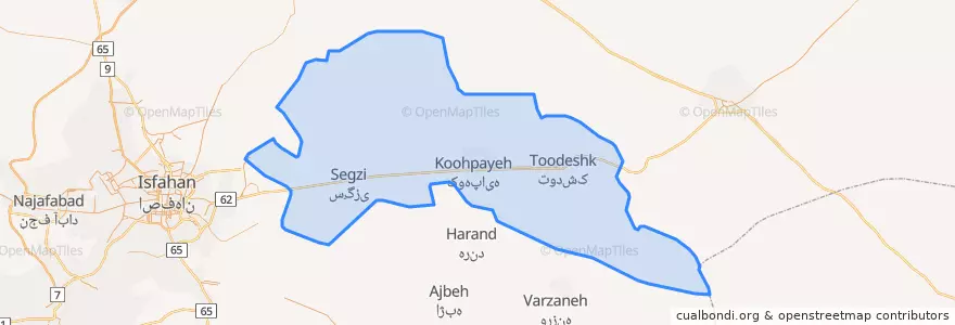 Mapa de ubicacion de بخش کوهپایه.